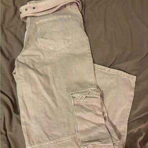 Tan Cargo pants with belt
